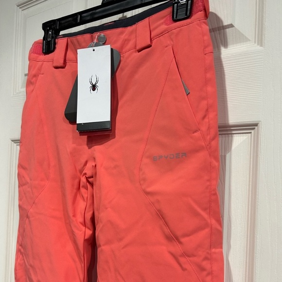 Spyder Girls Size 12 Olympia Snow Pants Coral NWT Ski Snowboard - Picture 2 of 4
